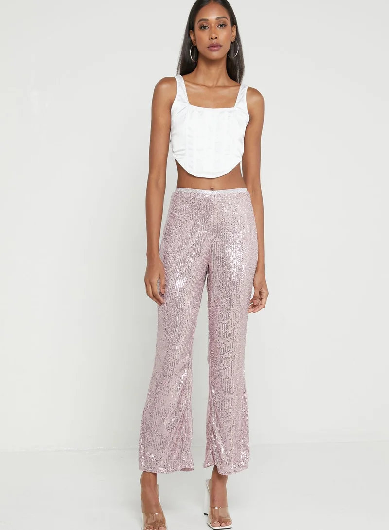 River Island Petite Sequin Detail Pants