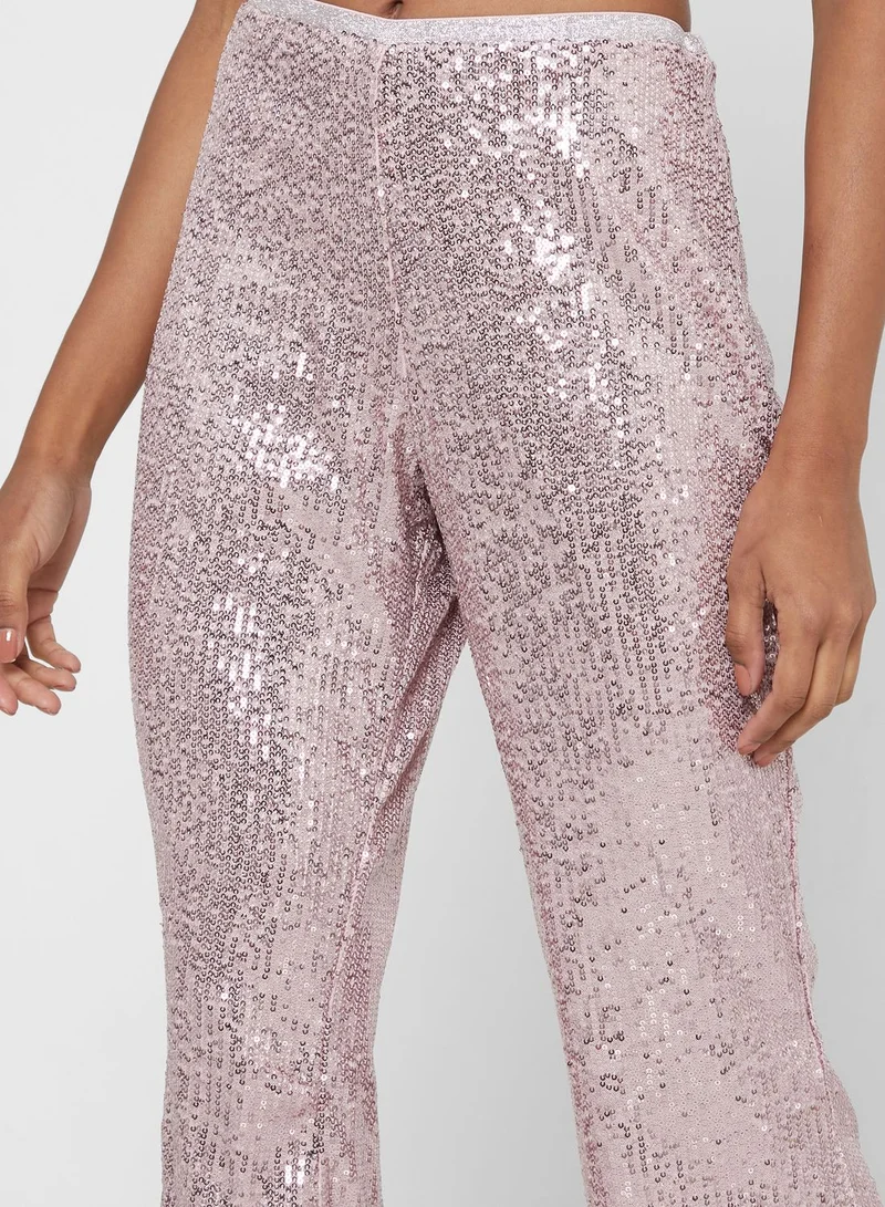 River Island Petite Sequin Detail Pants