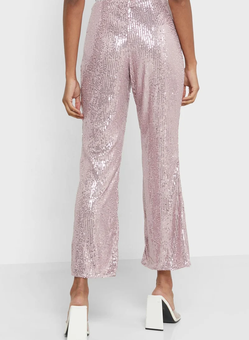 River Island Petite Sequin Detail Pants