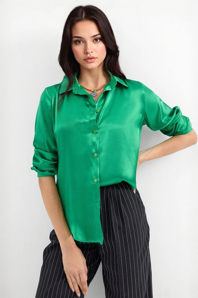 Big Dart BDART Satin Woven Button Shirt
