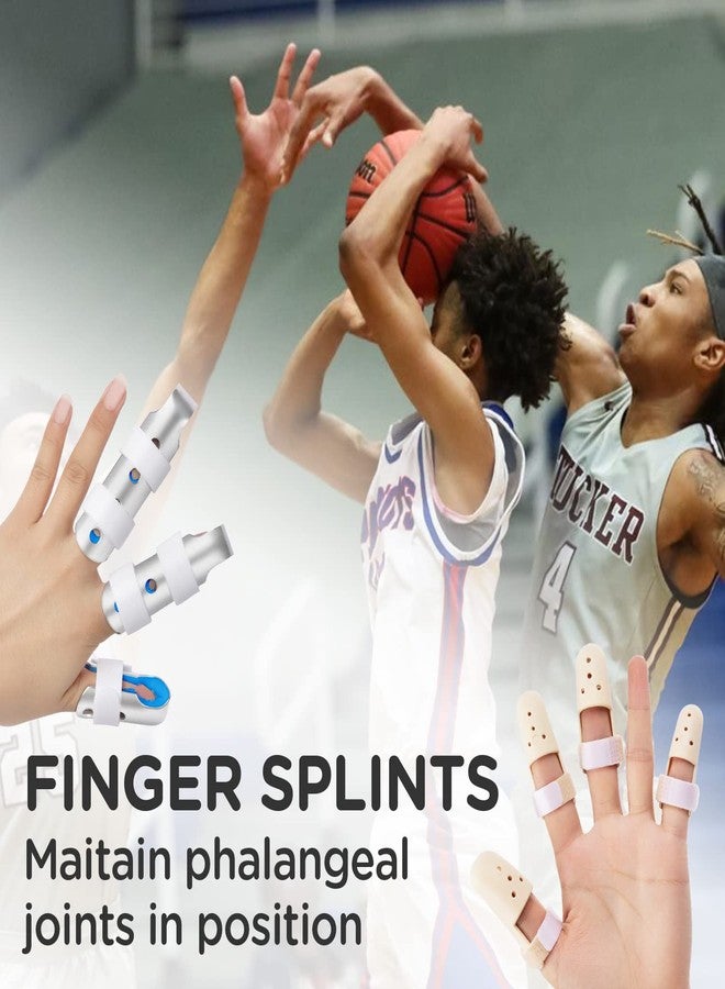 Sopito Finger Splint, 7PCS Finger Support Brace Stabilizer for Broken Straightening Arthritis Knuckle Immobilization, Blue - Image 3