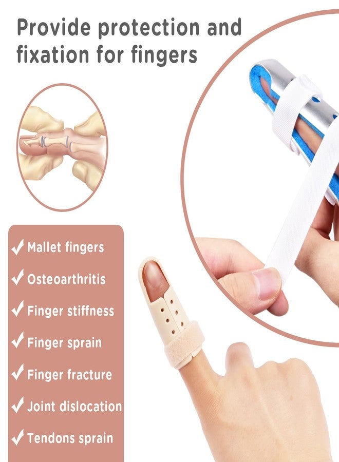 Sopito Finger Splint, 7PCS Finger Support Brace Stabilizer for Broken Straightening Arthritis Knuckle Immobilization, Blue - Image 2