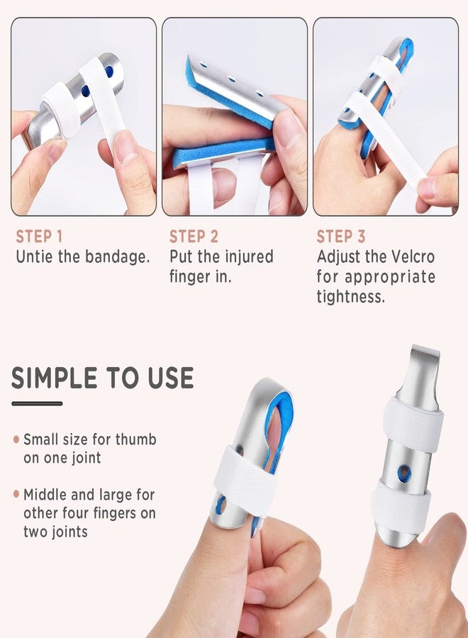 Sopito Finger Splint, 7PCS Finger Support Brace Stabilizer for Broken Straightening Arthritis Knuckle Immobilization, Blue - Image 4