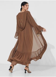 Rosette Abaya Abaya Set With Embroidery Design  - Image 3