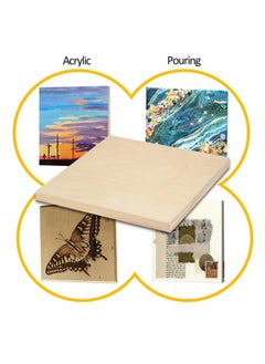 Falling In art Falling in Art 2 Pack Unfinished Wooden Canvas Panels, 12x12 Gallery Birch Wood Panels Kit, 1 1/2" Deep Art Cradle Boards for Acrylic Painting, Pouring and Burning  - Image 3