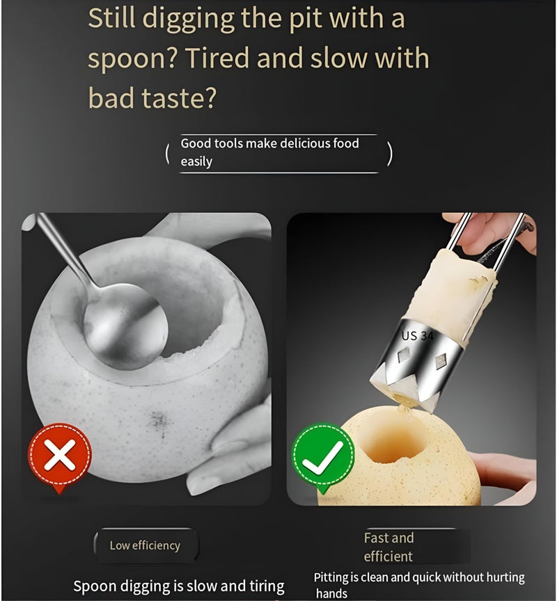 Fruit Corer - Effortlessly Remove Cores from Apples and Pears with This Stainless Steel Kitchen Tool Designed for Quick and Easy Use. (1PCS) - Image 2