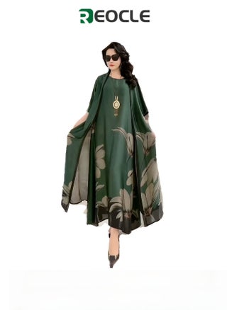 Women's Silk Dress 2 Pieces Elegant Outfit Soothing Solid Color Suit with Fashion Print Design & Relaxed Hem & Half Sleeve Design Summer Slim Dress - pzsku/ZD4CC574CB880A347C50DZ/45/1750242166/7e5a9f4a-22e6-485c-af40-8c1e536de8e8