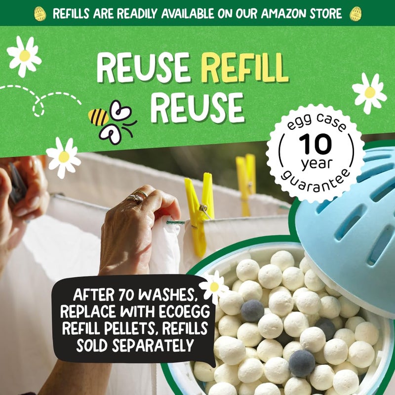 Ecoegg Laundry Egg â€“ Fresh Linen | 70 Loads Refillable Laundry Detergent | Non-Bio, Hypoallergenic, Eco-Friendly, Great for Sensitive Skin - Image 3