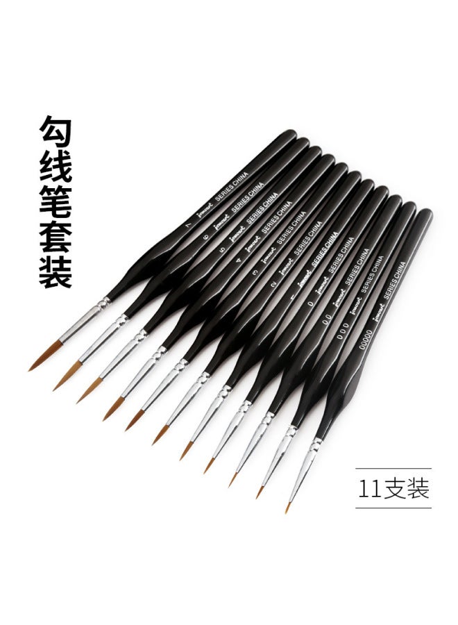 Nine Extremely Three-sided Drawing Pen Watercolor Gouache Brushwork Outline Tracing Pen Drawing Surface-drawing Photo Pen Extra Traditional Chinese Painting Hand-painted - Image 1