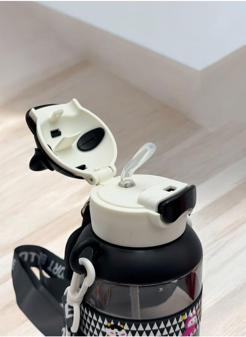 QSHOP - 800ml Baby Leash with Straw and Adjustable Neck Strap – Ergonomic Design and Perfect Size for Carrying and Going Perfect for Everyday Use, Easy Drinking While Playing and Learning - Image 1