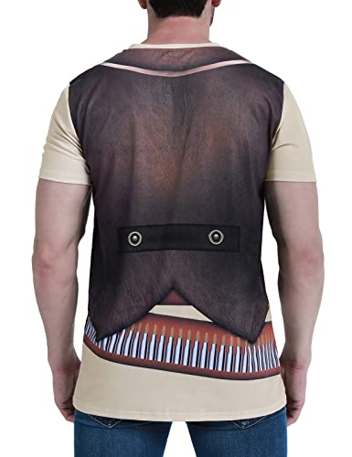 Funny World Men's Western Cowboy Costume T-Shirts, X-Large, Brown - Image 2