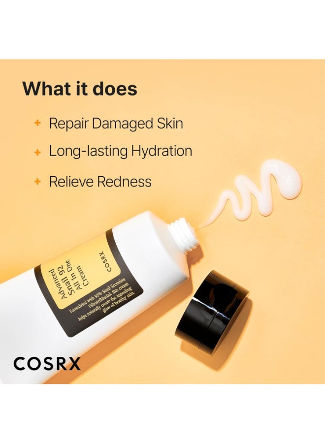 COSRX Advanced Snail 92 All-In-One Cream Moisturizer Enriched With 92% Of Snail Mucin To Give Skin Nourishment 100grams - Image 2
