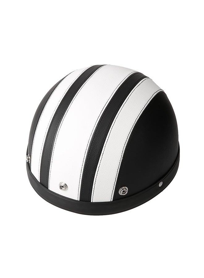 Loquat Motorcycle Scooter Open Face Half Leather Helmet with Visor UV Goggles Retro Vintage Style 54-60cm - Image 4