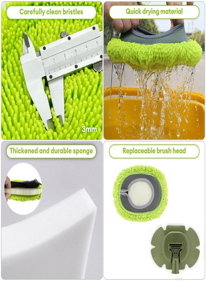 SLIIMU Wall Cleaner, Max 66'' Wall Mop with Long Handle, Ceiling Dust Mop with 15° Labor-Saving Elbow Extension Pole, Baseboard Duster Washer Scrubber, High Reach Window Cleaning Brush, Roof Cleaning Tool-GN - Image 5