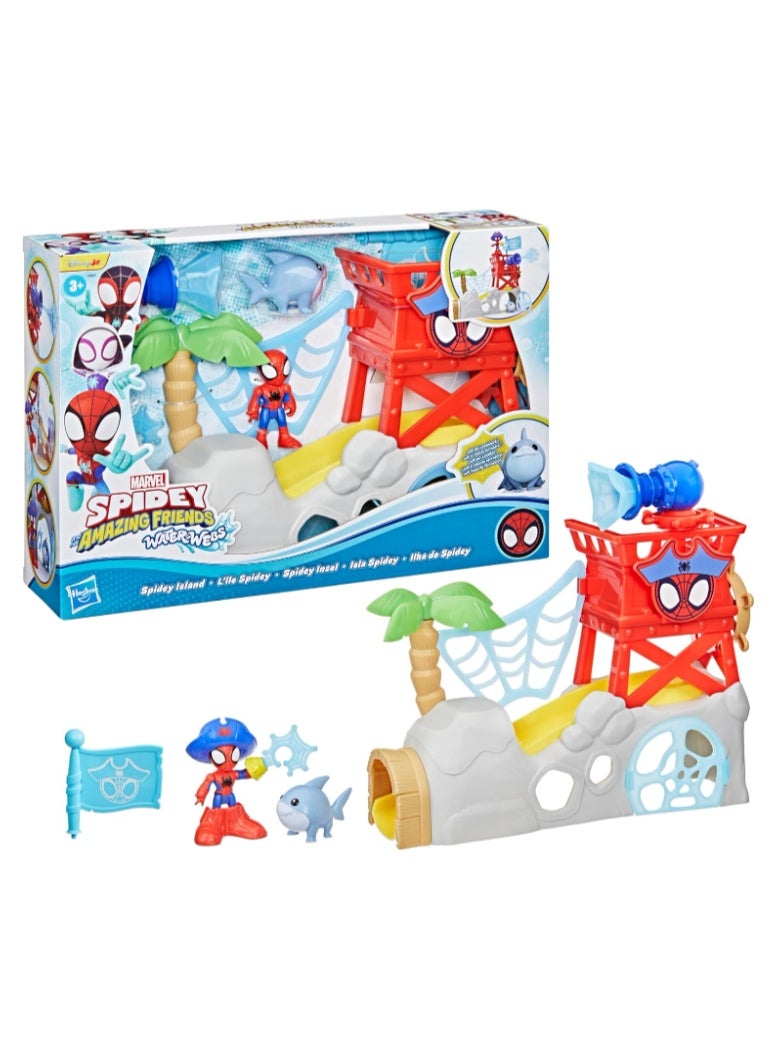 Hasbro Marvel Spidey and His Amazing Friends Water-Webs Spidey Island Playset with Spider-Man Figure - Image 1