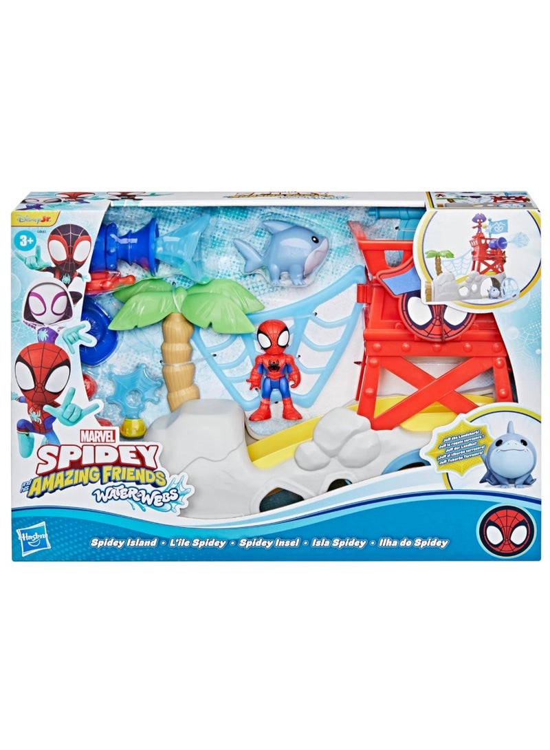 Hasbro Marvel Spidey and His Amazing Friends Water-Webs Spidey Island Playset with Spider-Man Figure - Image 2