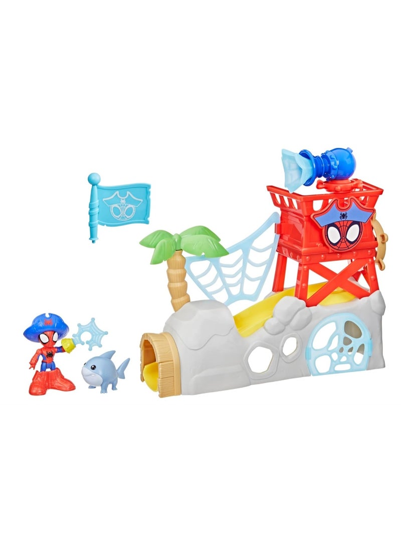 Hasbro Marvel Spidey and His Amazing Friends Water-Webs Spidey Island Playset with Spider-Man Figure - Image 3
