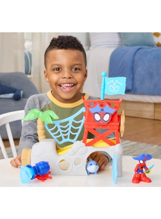 Hasbro Marvel Spidey and His Amazing Friends Water-Webs Spidey Island Playset with Spider-Man Figure - Image 4