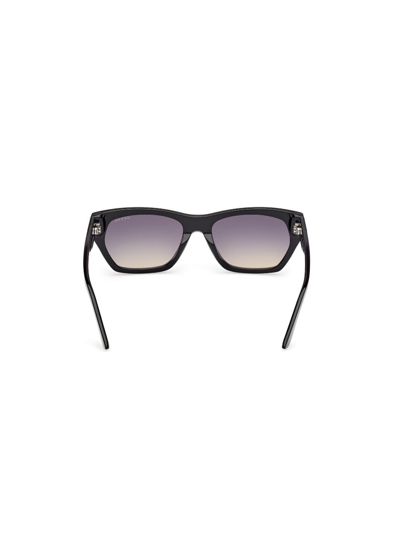 GUESS FULL RIM FEMALE ASYMMETRICAL BLACK ACETATE SUNGLASSES - Image 4
