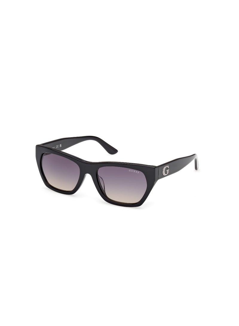 GUESS FULL RIM FEMALE ASYMMETRICAL BLACK ACETATE SUNGLASSES - Image 1