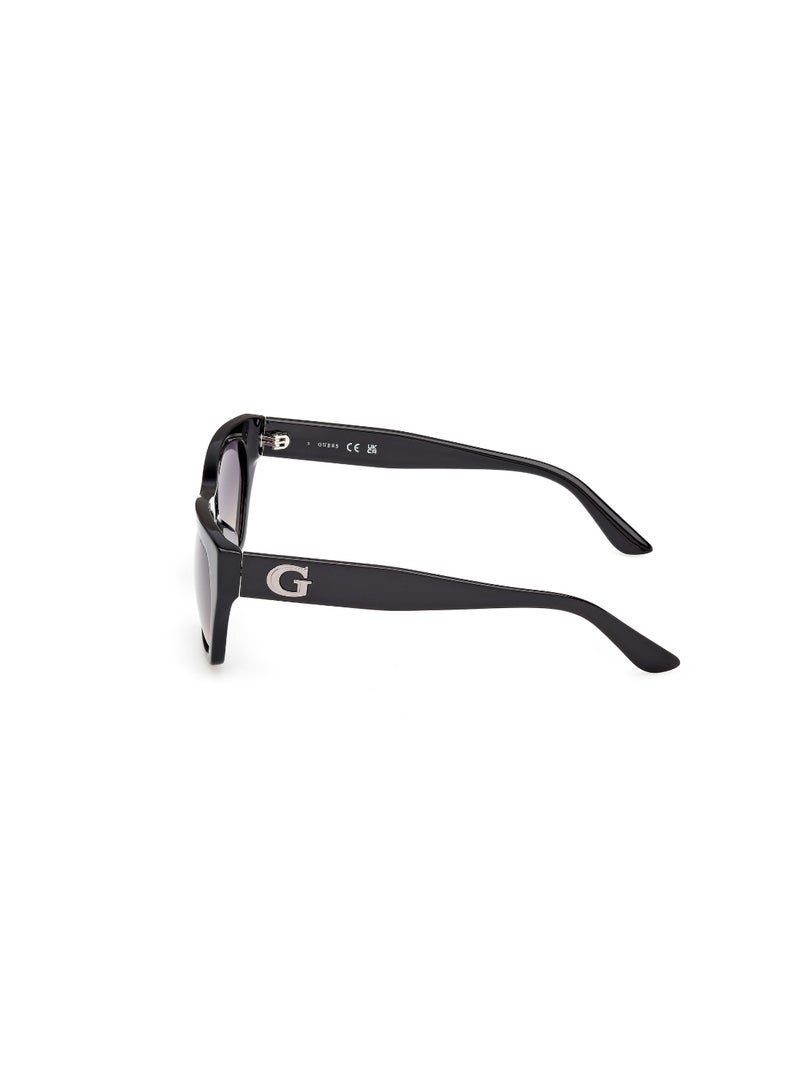 GUESS FULL RIM FEMALE ASYMMETRICAL BLACK ACETATE SUNGLASSES - Image 2