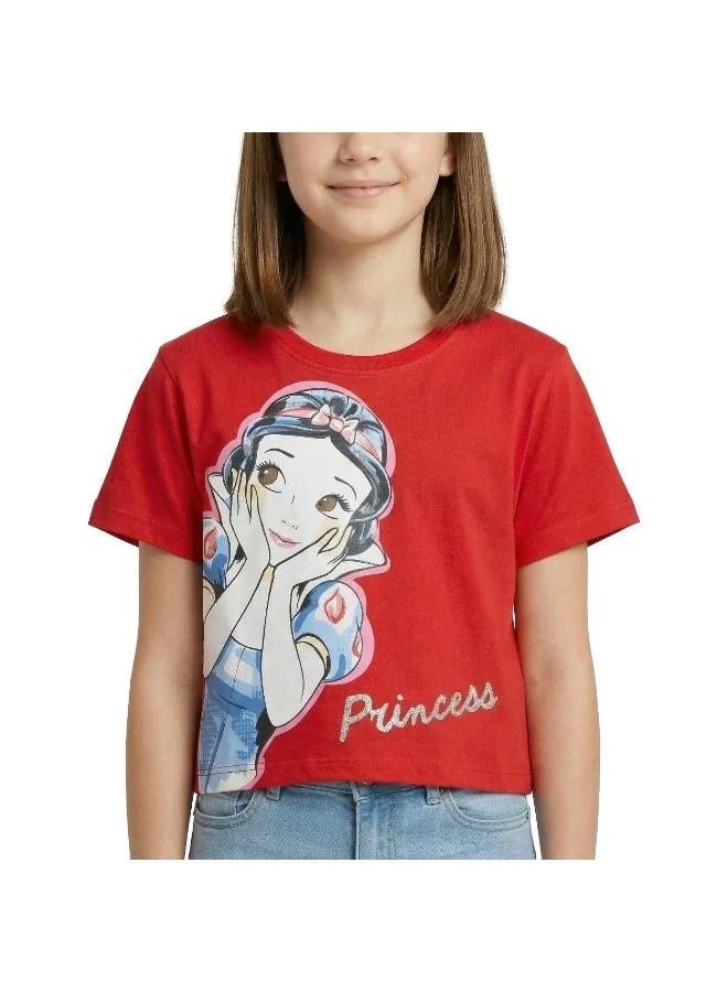 Disney  Teen Girls Snow White “Princess” Graphic Crop T-Shirt for Women | Best Price UAE