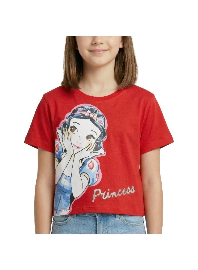 Disney Teen Girls Snow White “Princess” Graphic Crop T-Shirt - Image 3