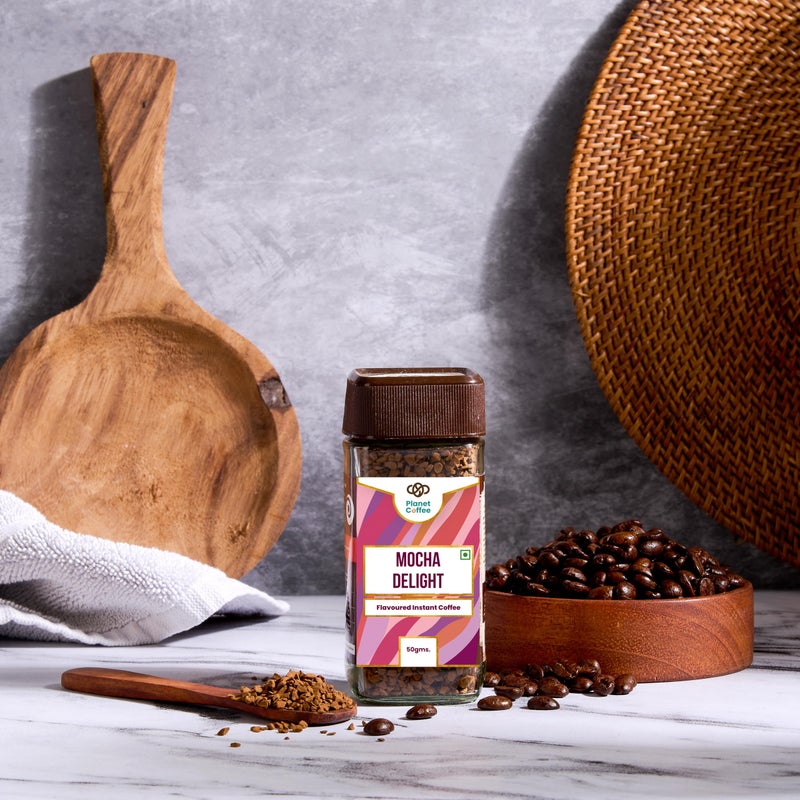 Planet Coffee قهوة كوكب | قهوة موكا دلايت | جرة 50 جرام | أرابيكا نقية | قهوة فورية مجففة بالتجميد | بدون سكر مضاف | تصنع 25 كوب | تحميص متوسط | قهوة بنكهة - Image 5