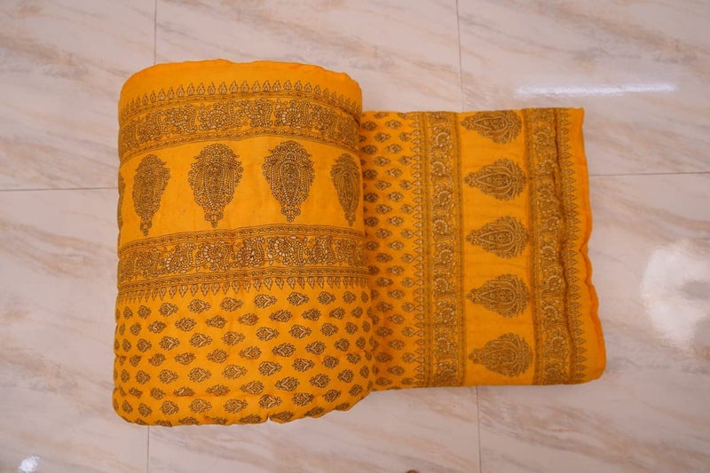 SIBLEY بطانية سبللي القطنية لسرير مفرد جايفوري 55 x 85 بوصة صفراء - Image 1
