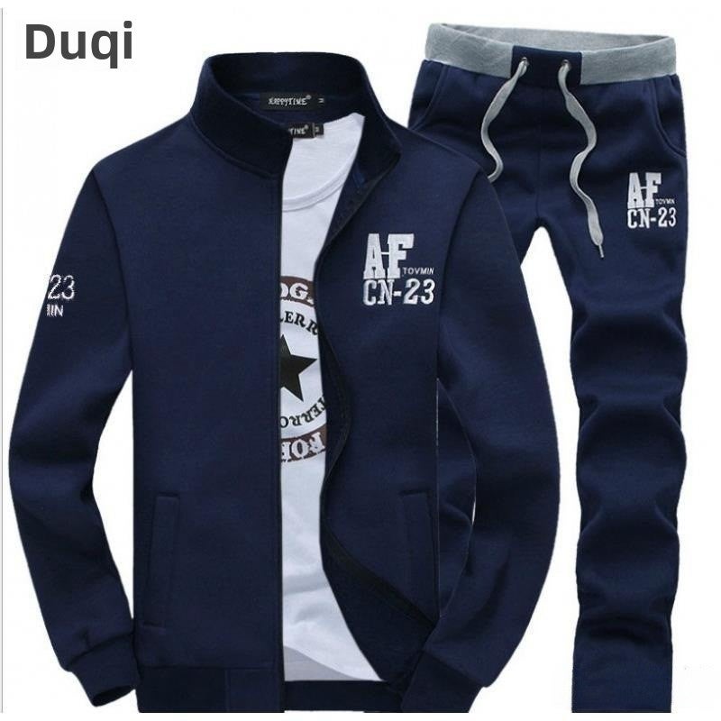 Sports suit Mens Spring and Autumn Running Casual Sweatshirt Sportswear Sportswear suit Mens Spring and Autumn Two-piece Set Grey [regular]] - Image 3
