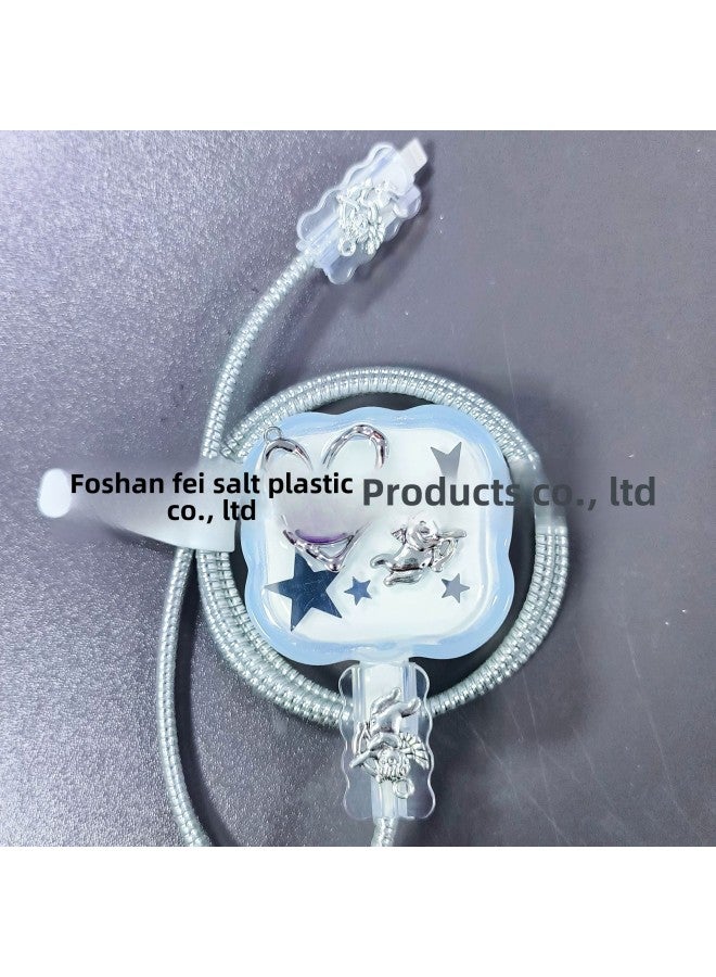 Gel Dropping British Standard IPhone Fast Charging Apple 20w British Standard Charger Protective Case Iphon Data Cable Protective Case-Specifications:Cupid Love Diamond British Standard  - Image 1