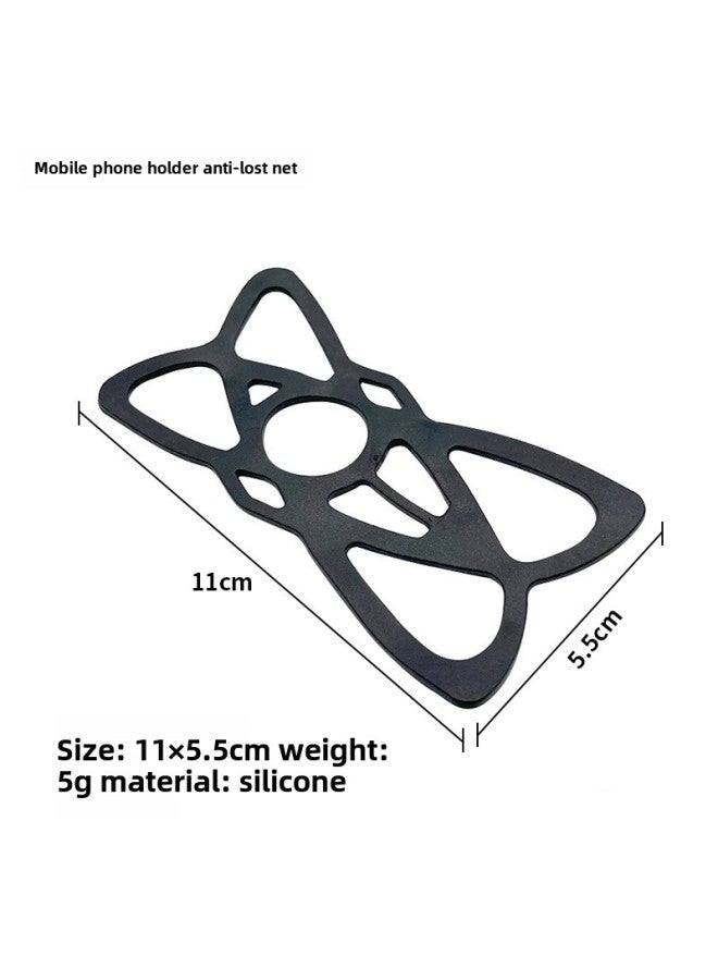 Generic Outdoor Bicycle Silicone Belt Head Mounted Protective Cover Prevents Falling Mobile Phone Holder Crash Protection Accessories-Color:Black Anti-lost Net - Image 1