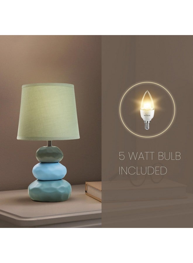 MAGIK Atmosfera Ceramic Table Lamp (Sea Green) | 5W Warm White E14 Base LED Bulb Included | Modern Decorative Bedside & Living Room Accent Light - Image 2