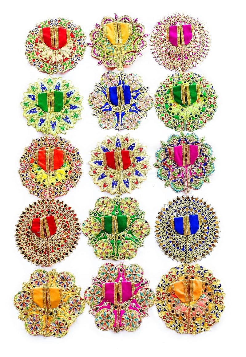 Achleshwar Ladoo Gopal Poshak Set Combo of 10 | Fancy Dress for Bal Gopal Krishna Idol | Decorative Festival Collection | Multicolor | Size 5 - Image 3