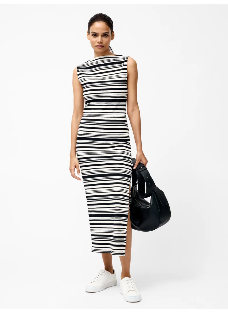 فرنش كونكشن Sleeveless Cotton Blend Mid-Calf Dress