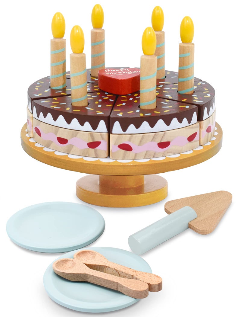 PairPear Birthday Party Cake Playset for KidsWooden Toys Play Food - Image 2