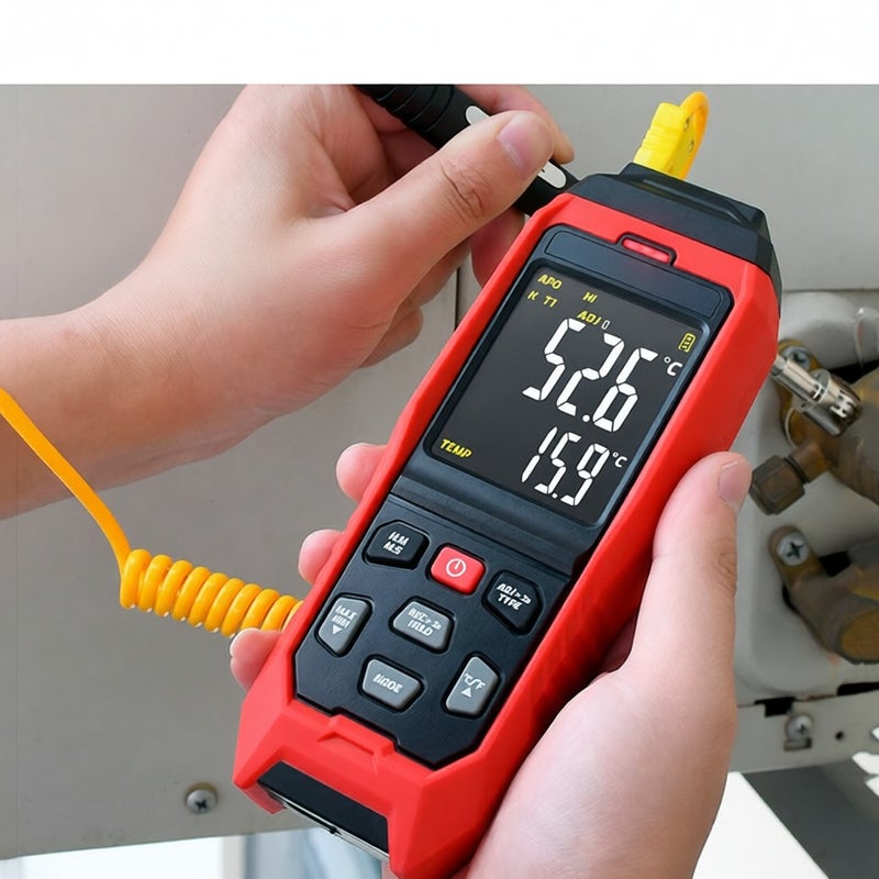 TASI TA612C 4 Channels K/ J Type Thermocouple Thermometer -200~1372℃/ -328~2501℉ Handheld Digital LCD Temperature Meter 5000 Groups Data Storage with USB Data Upload & Real-time Measurement - Image 5