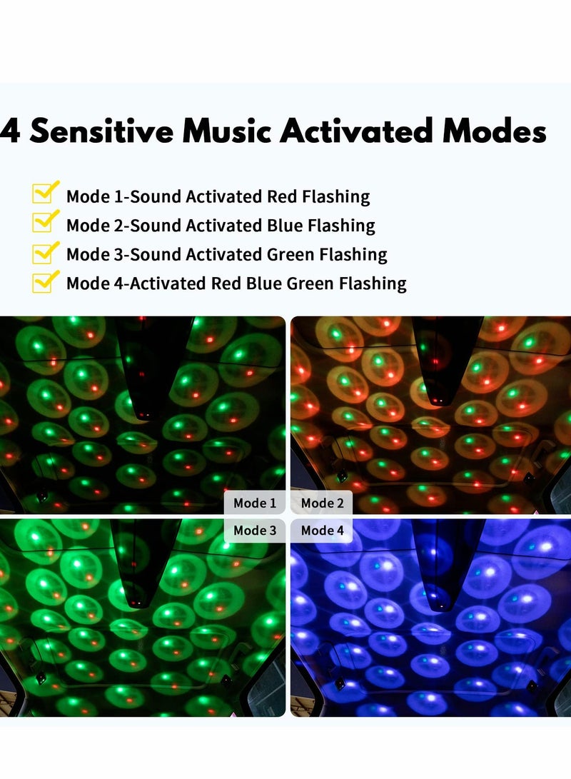 KASTWAVE Car Roof Lights, USB Star Night Light Projector, Sound Activated LED Interior Lamp, 4 Colors- 9 Functional Modes, Adjustable Romantic Atmosphere Ambient Light- Plug and Play - Image 3