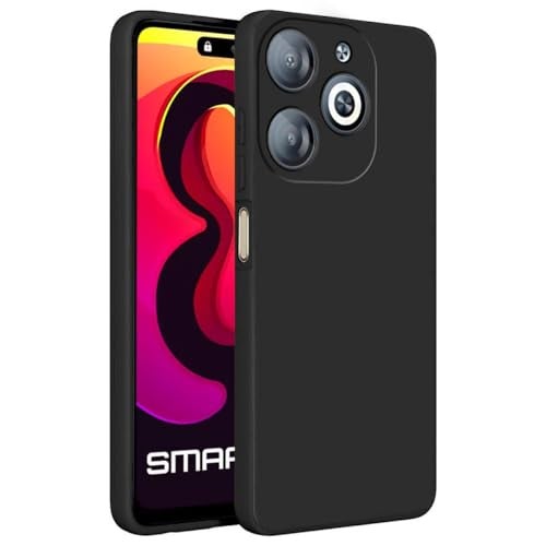 SHINESTAR Liquid Silicone Infinix Smart 8 HD Case Cover | Microfiber Inside | 360 Degree Camera Protection Bump Back Case Cover for Infinix Smart 8 HD - Black - Image 1