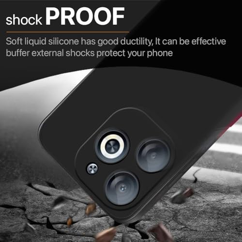 SHINESTAR Liquid Silicone Infinix Smart 8 HD Case Cover | Microfiber Inside | 360 Degree Camera Protection Bump Back Case Cover for Infinix Smart 8 HD - Black - Image 5