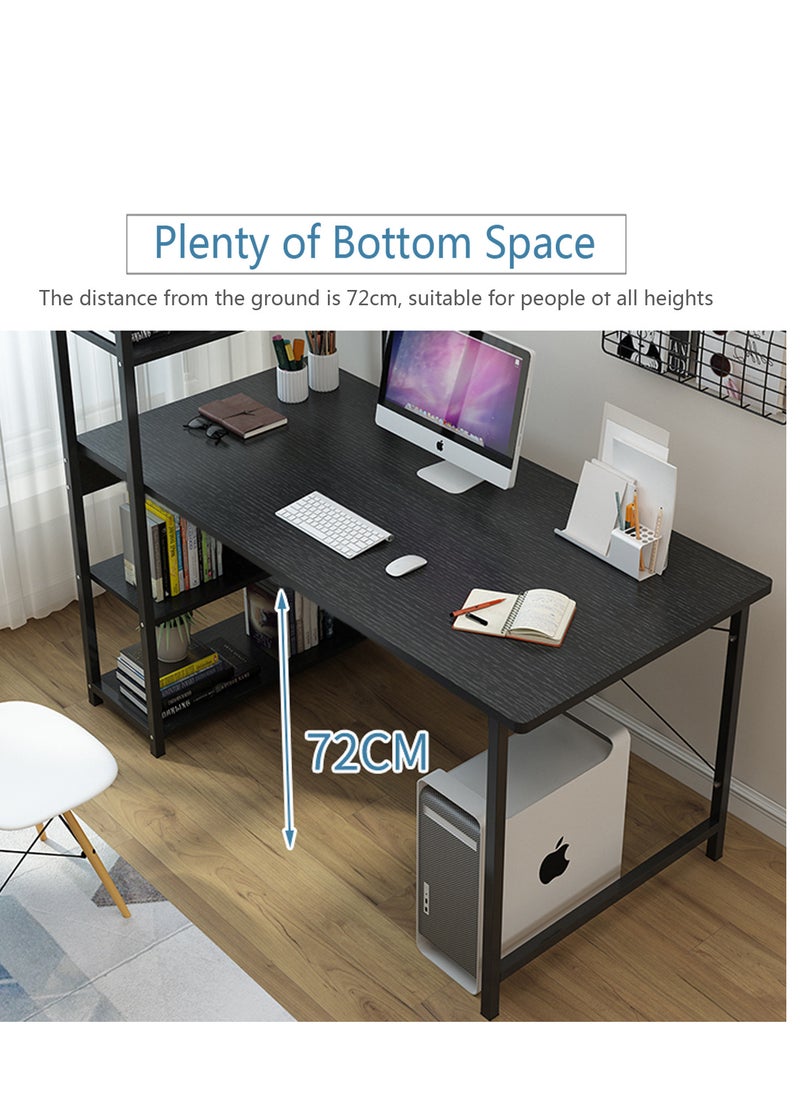 ZUIHAO - ZUIHAO Computer Desk with 4 Shelves Work Study Game Writing Desk with Storage Shelf Modern Wooden Studio Workstation - Image 1