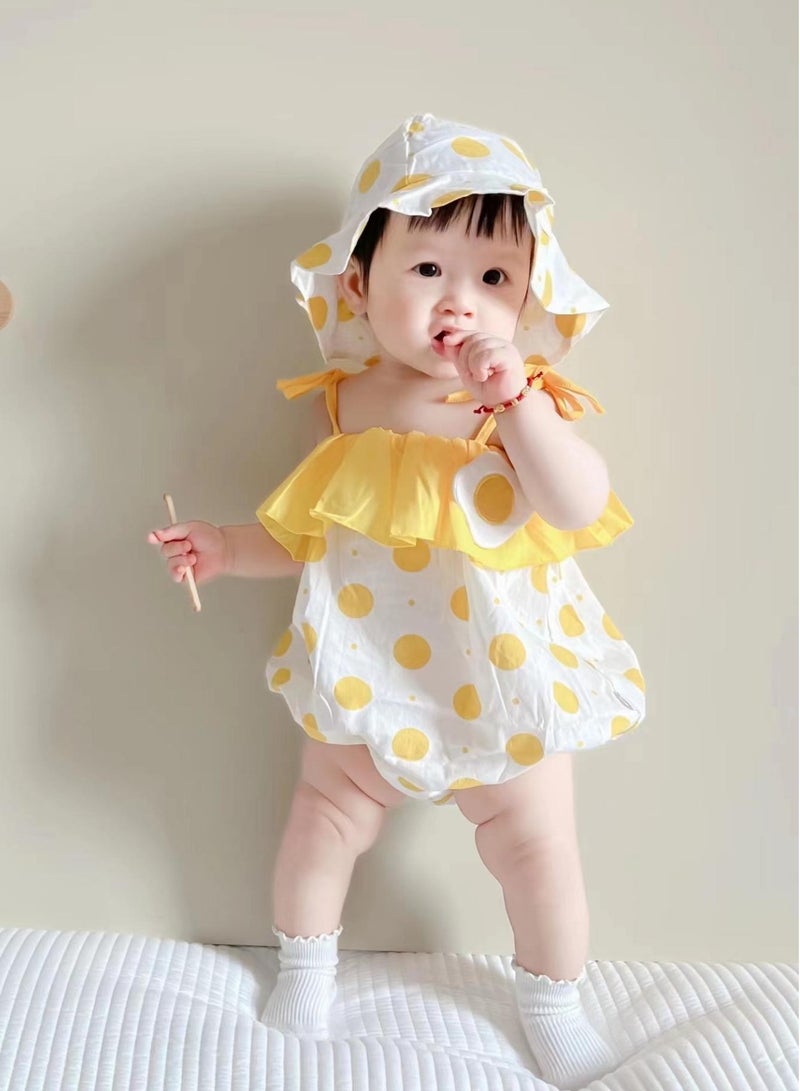 A.M Baby Girl Clothing Set  Girl Clothes Girls Dot Straps Hat Infant Baby Girl Outfits  Infant Girl Clothes - Image 2