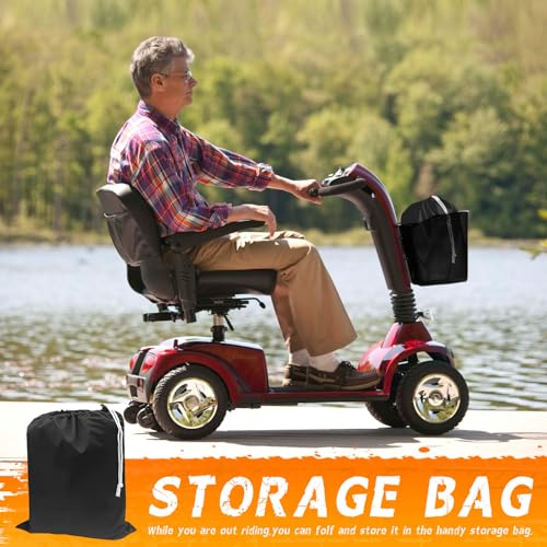 Tokept 420D Waterproof Scooter Cover Black Power Assisted Mobility Scooter Cover XL 56” - Image 5