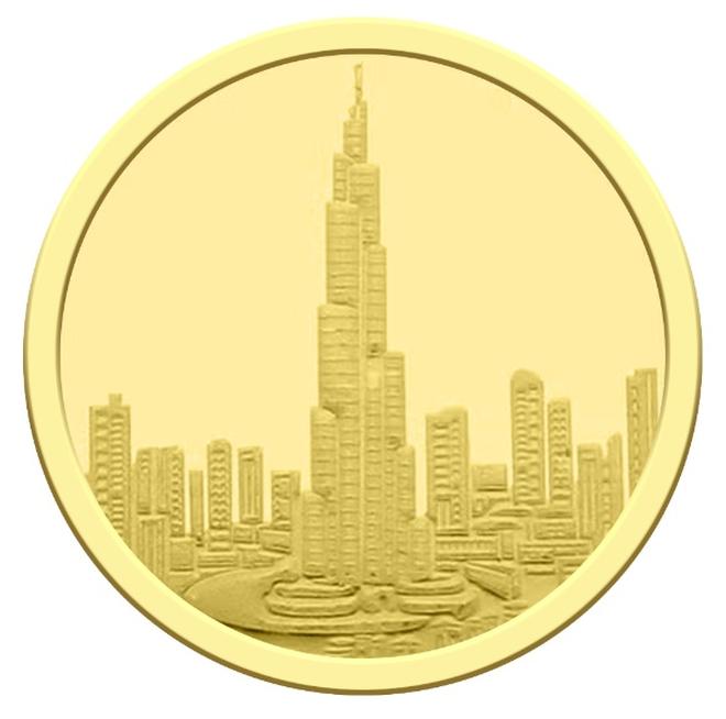 FK Jewellers Gold 22KT 10 Grams Burj Khalifa Coin (With Invoice) - Image 1