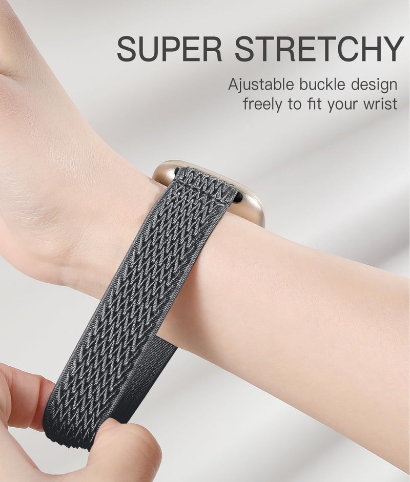 Adorve Compatible with Fitbit Versa 3 Bands/Fitbit Versa 4 Band/Fitbit Sense Bands for Men Women, Adjustable Stretchy Solo Loop Elastic Nylon Sport Strap for Smart Watch Replacement - Image 4