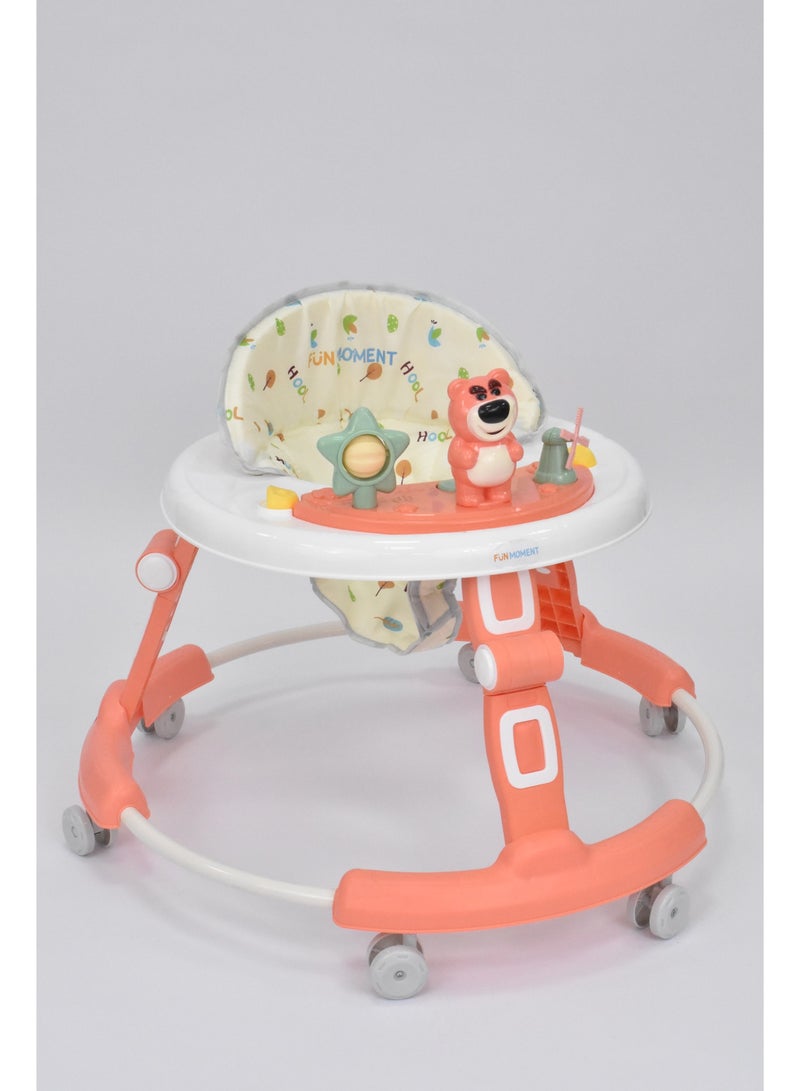 FUN MOMENT Adjustable Height Foldable Baby Walker 6-12 Months - Image 1
