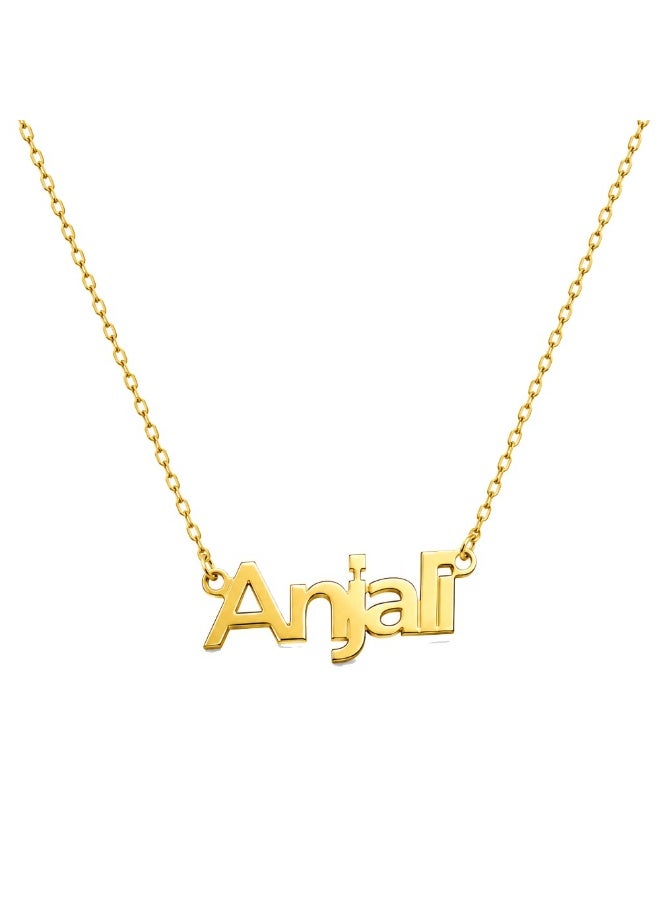 NENOUSH Kids Name Necklace | Balloon Font Letter Pendant Chain 35cm | Gold Tone Jewelry | Birthday Party Gift for Girls | Daily Wear Fashion Jewelry for Special Occasions - Image 1