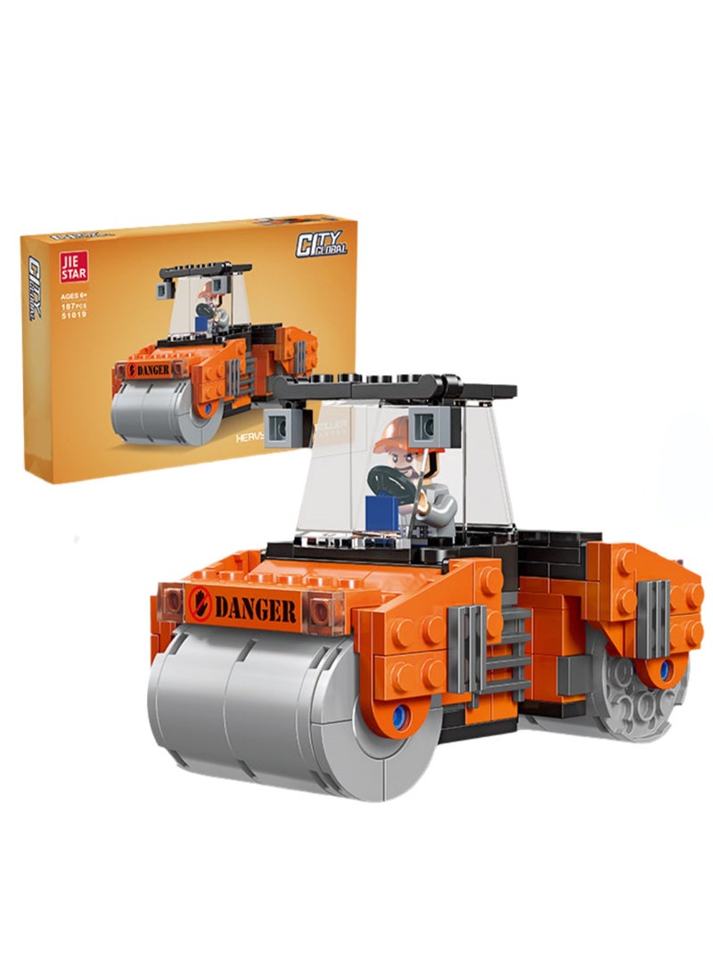 Children's Self-assembled Engineering Car Boy Small Building Block Toy Model(Heavy Duty Roller 187PCS)  - Image 1