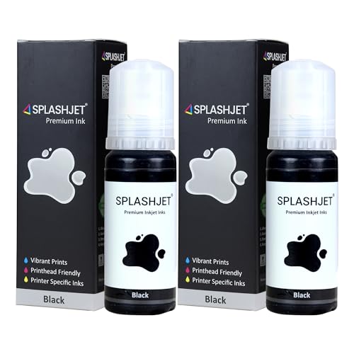 Splashjet 003 Compatible Refill Ink for Epson L3150, L3110, L3250, l3210, L3252, L3150, L3116, L3101,L3215, L3216, L3151, L3152, L3156, L5190 Printer Ink - (Black - 70g x 2) - 501738 - Image 1