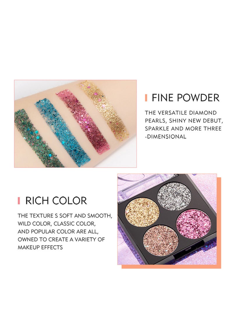 Handaiyan 4 Color Glitter Eye Shadow Palette  - Image 3